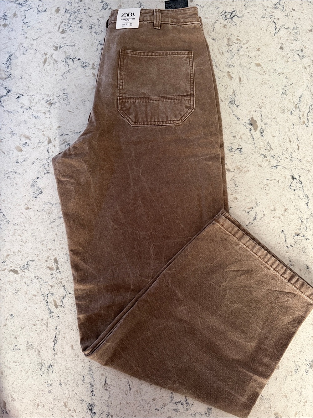 Zara Men's Brown Straight Carpenter Jeans